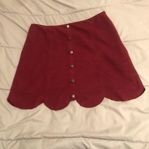 Maroon Scalloped Skirt